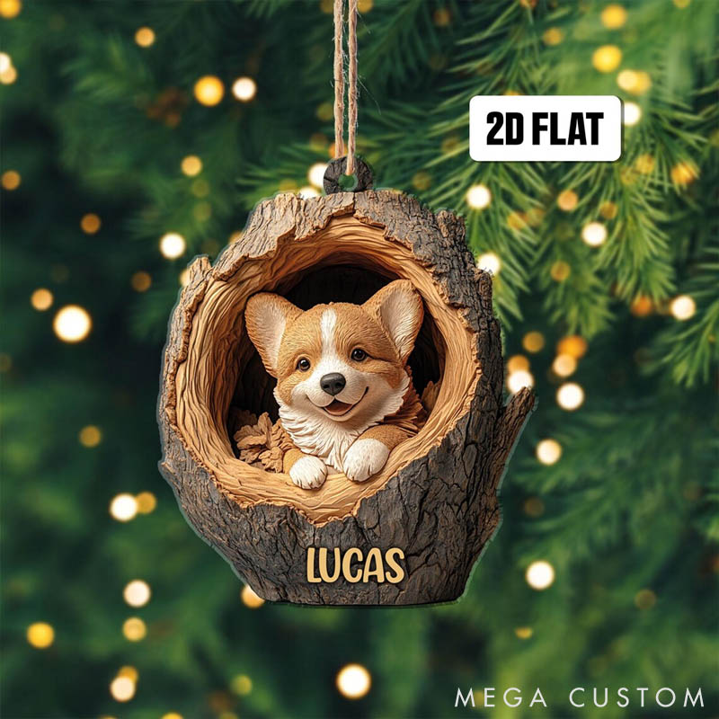 Personalized Dog Lover Goldendoodle Rearview German Shepherd Corgi Christmas Ornament