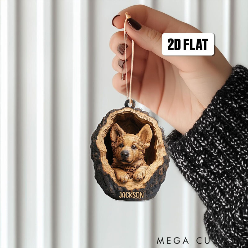 Personalized Dog Lover Goldendoodle Rearview German Shepherd Corgi Christmas Ornament