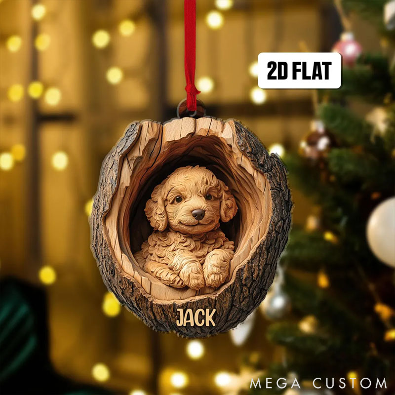 Personalized Dog Lover Goldendoodle Rearview German Shepherd Corgi Christmas Ornament