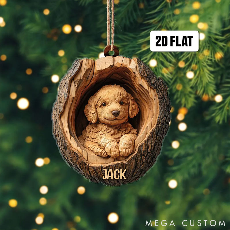 Personalized Dog Lover Goldendoodle Rearview German Shepherd Corgi Christmas Ornament