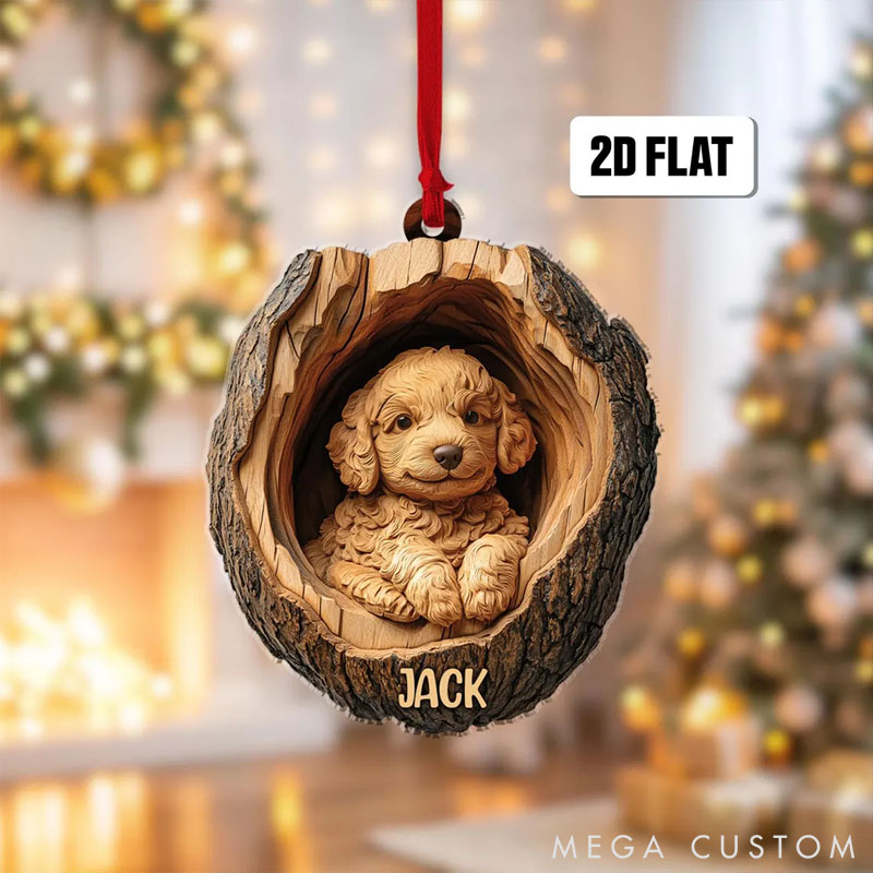 Personalized Dog Lover Goldendoodle Rearview German Shepherd Corgi Christmas Ornament