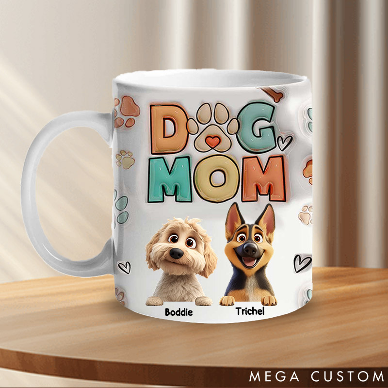Personalized Dog Lover Happiness Is A Warm Puppy During Mom Mugs