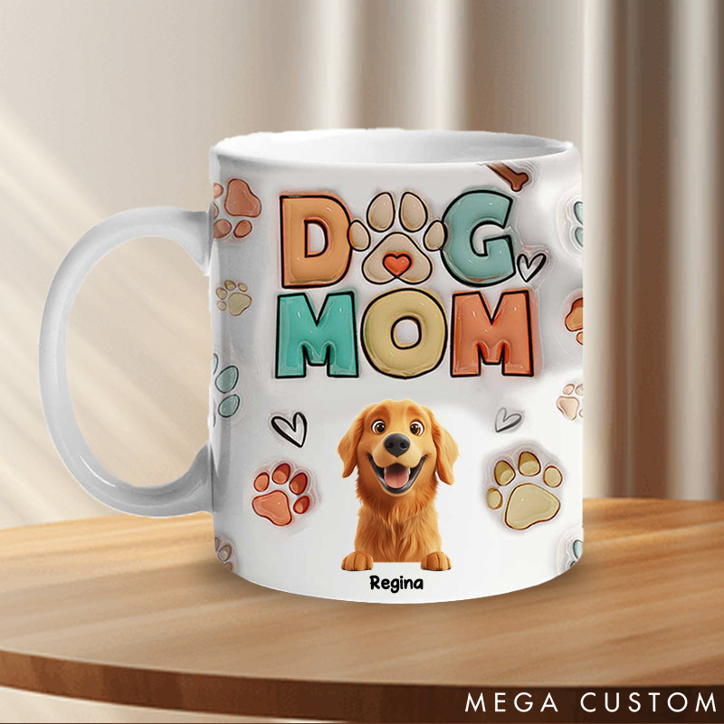 Personalized Dog Lover Happiness Is A Warm Puppy During Mom Mugs