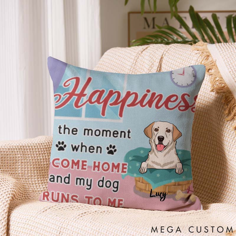 Personalized Dog Lover Happiness Throw Pillows