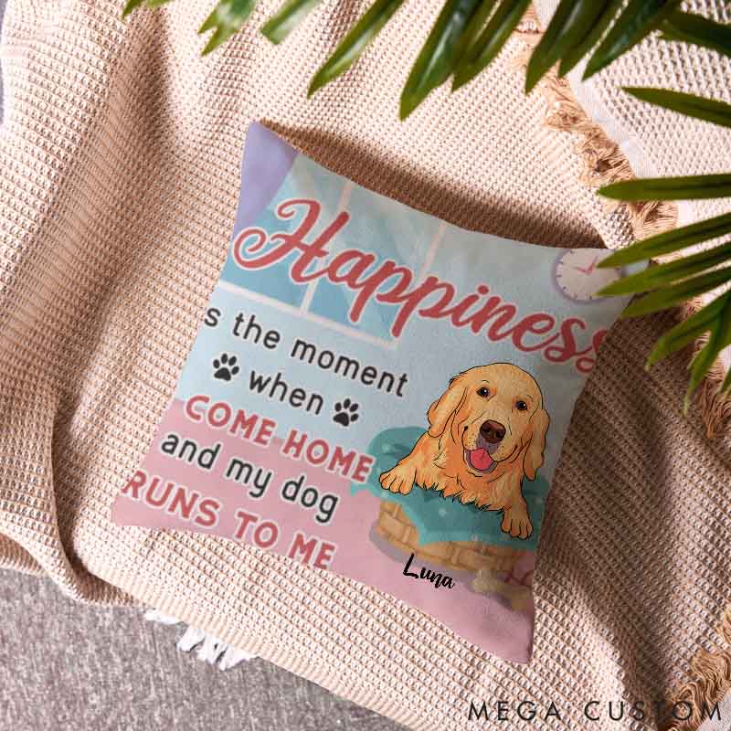 Personalized Dog Lover Happiness Throw Pillows