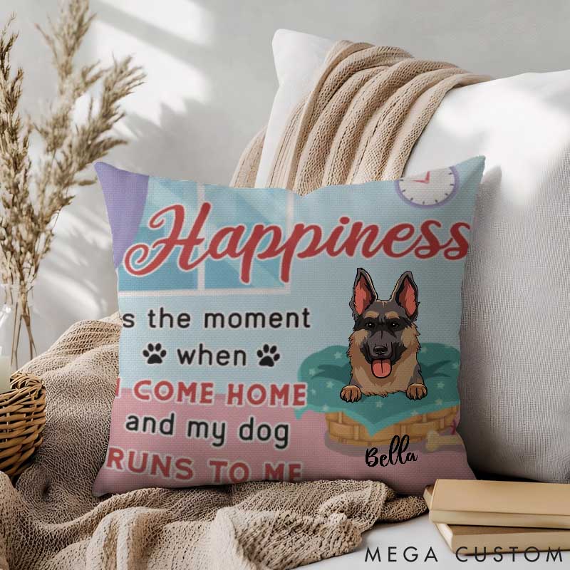 Personalized Dog Lover Happiness Throw Pillows