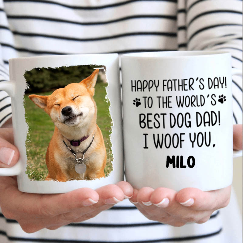 Personalized Dog Lover Happy Father's Day to the World's Best Dog Dad Mugs