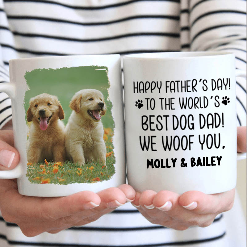 Personalized Dog Lover Happy Father's Day to the World's Best Dog Dad Mugs