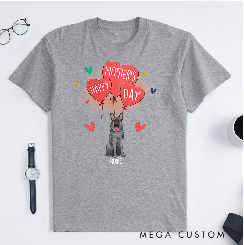 Personalized Dog Lover  Happy Mother's Day Dog Mom T-Shirt