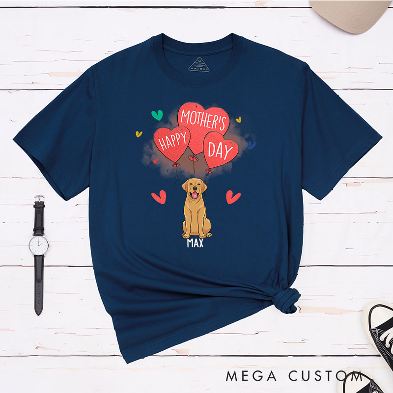 Personalized Dog Lover  Happy Mother's Day Dog Mom T-Shirt