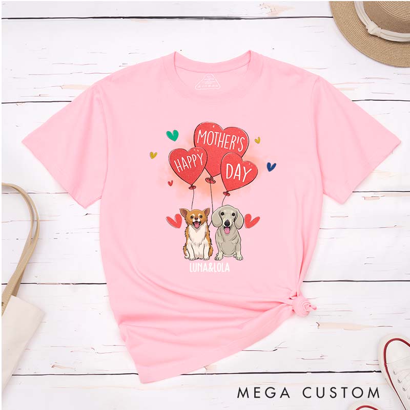 Personalized Dog Lover  Happy Mother's Day Dog Mom T-Shirt