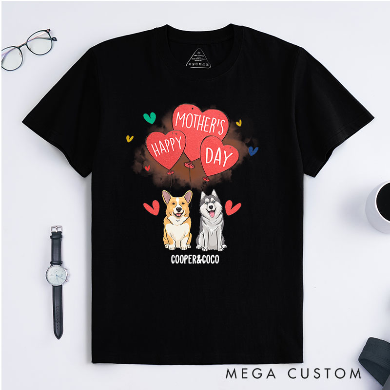 Personalized Dog Lover  Happy Mother's Day Dog Mom T-Shirt