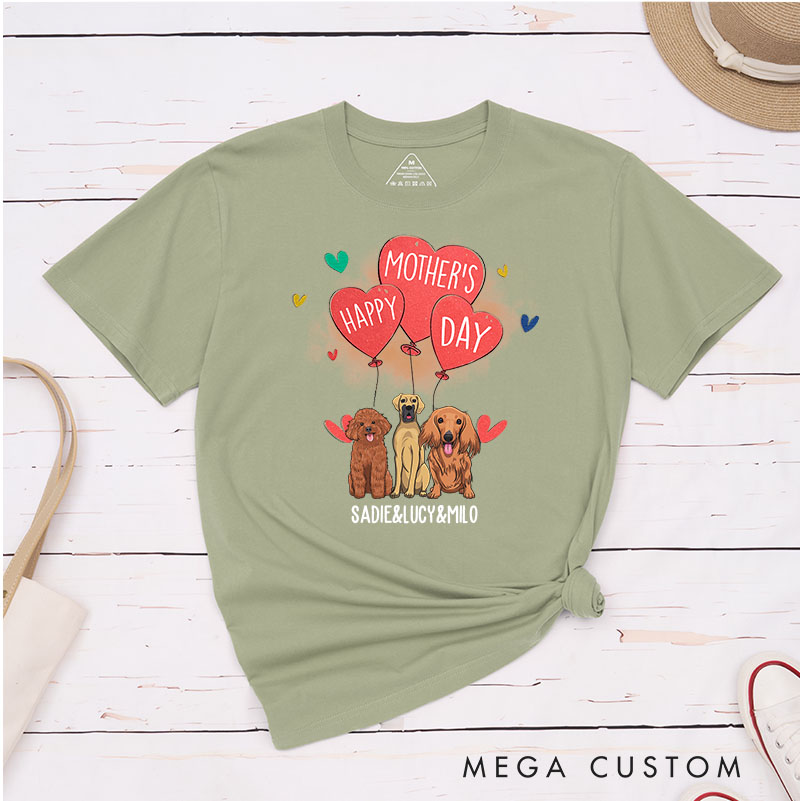 Personalized Dog Lover  Happy Mother's Day Dog Mom T-Shirt