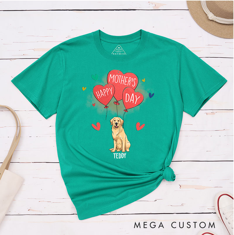 Personalized Dog Lover  Happy Mother's Day Dog Mom T-Shirt