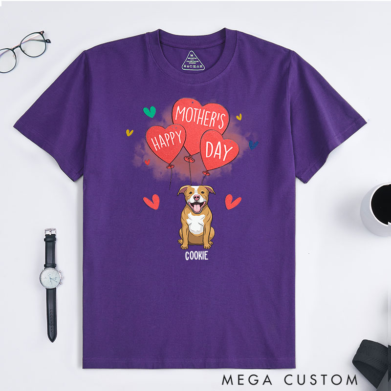 Personalized Dog Lover  Happy Mother's Day Dog Mom T-Shirt