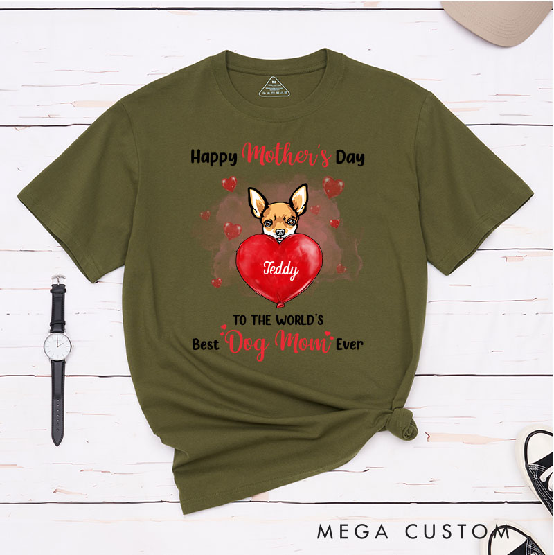 Personalized Dog Lover Happy Mother's Day T-Shirt
