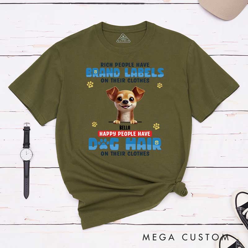 Personalized Dog Lover Happy People have Dog Hair T-Shirt