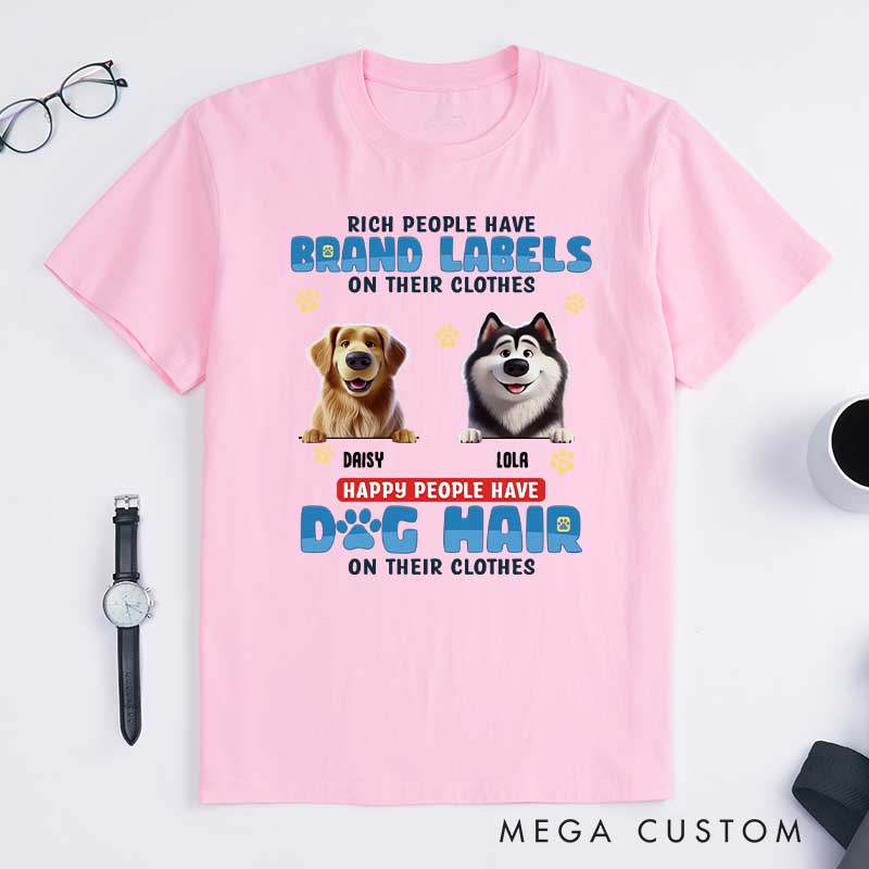 Personalized Dog Lover Happy People have Dog Hair T-Shirt