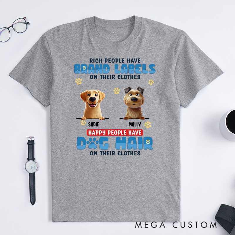 Personalized Dog Lover Happy People have Dog Hair T-Shirt