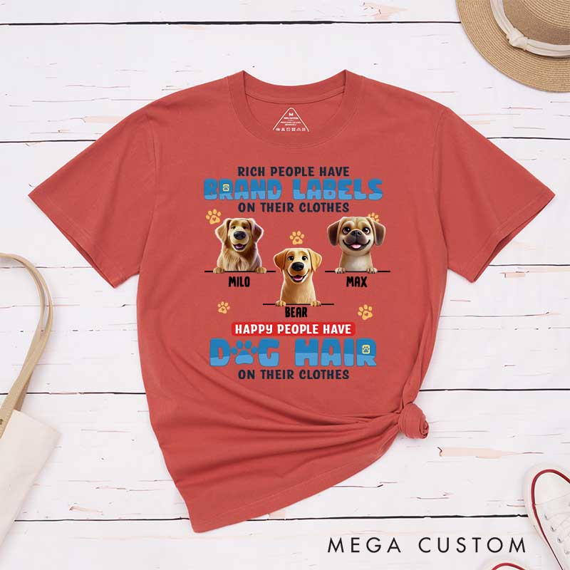 Personalized Dog Lover Happy People have Dog Hair T-Shirt