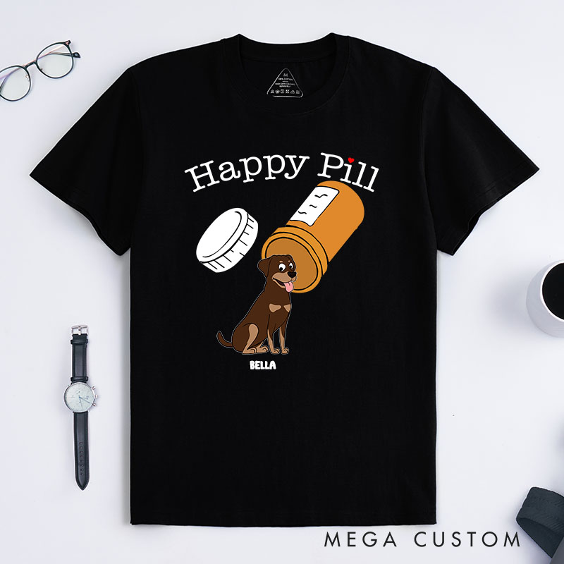 Personalized Dog Lover Happy Pills T-Shirt