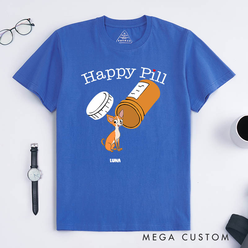 Personalized Dog Lover Happy Pills T-Shirt