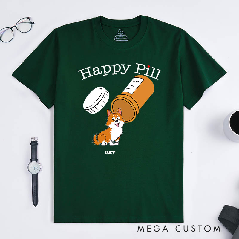 Personalized Dog Lover Happy Pills T-Shirt
