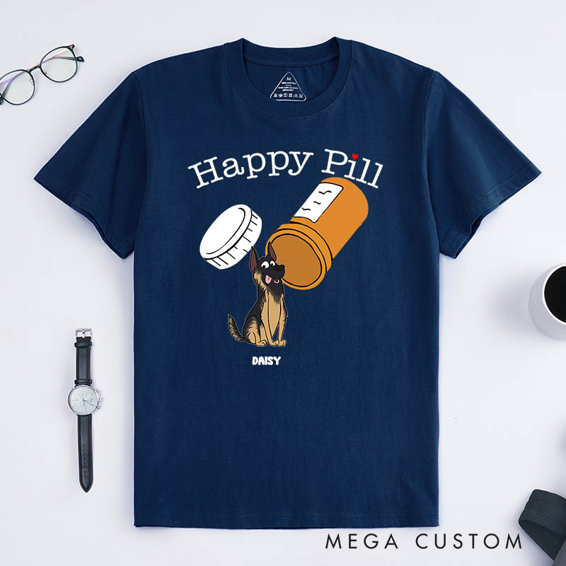 Personalized Dog Lover Happy Pills T-Shirt