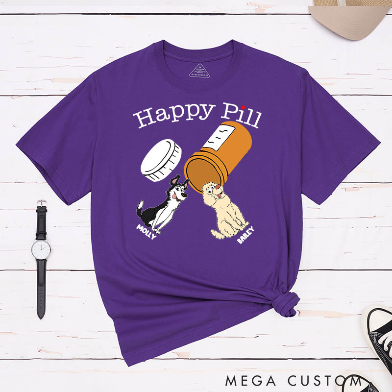 Personalized Dog Lover Happy Pills T-Shirt