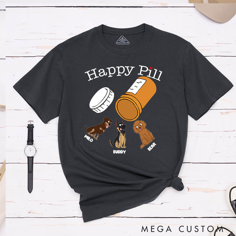 Personalized Dog Lover Happy Pills T-Shirt