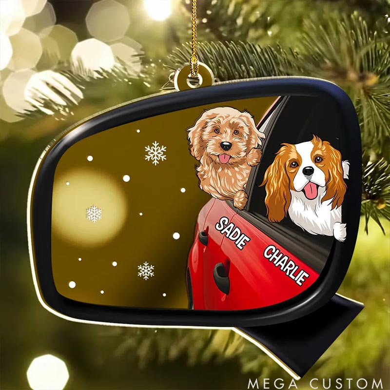 Personalized Dog Lover Head Out Window Christmas Ornament