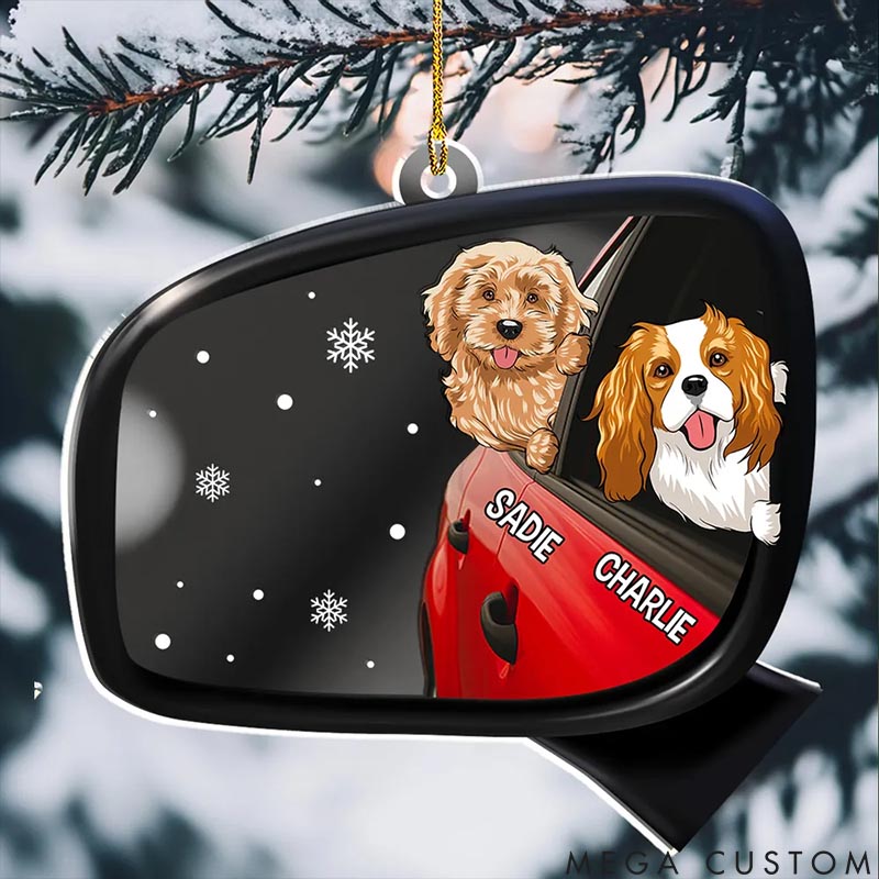Personalized Dog Lover Head Out Window Christmas Ornament