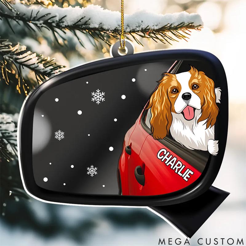 Personalized Dog Lover Head Out Window Christmas Ornament