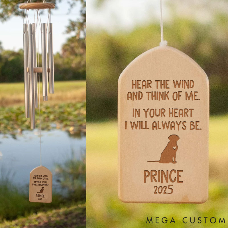 Personalized Dog Lover Heard the Wind and Think of Me Wind Chimes
