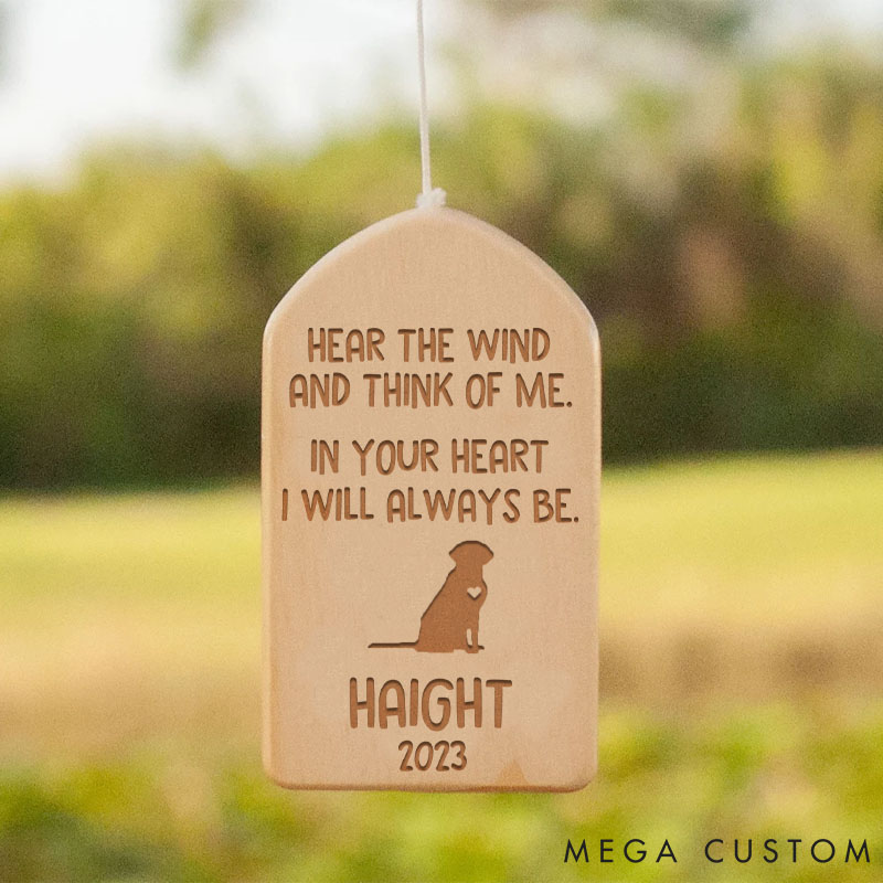 Personalized Dog Lover Heard the Wind and Think of Me Wind Chimes