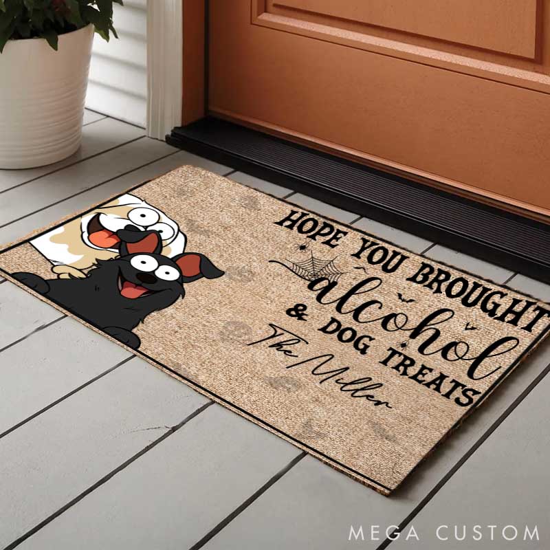 Personalized Dog Lover Hope You Brought Boos and Dog Treats Doormat