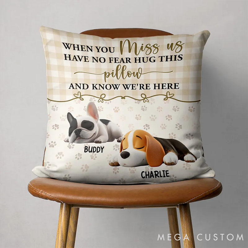 Personalized Dog Lover Hug Me Tight Throw Pillows