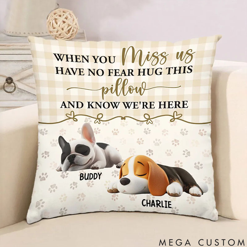 Personalized Dog Lover Hug Me Tight Throw Pillows
