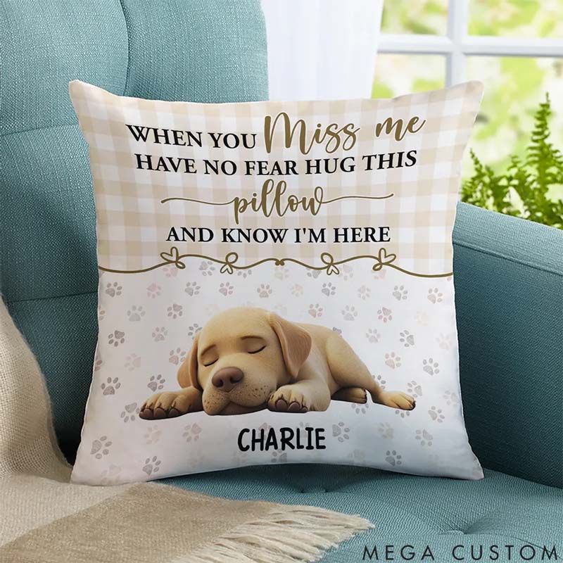 Personalized Dog Lover Hug Me Tight Throw Pillows