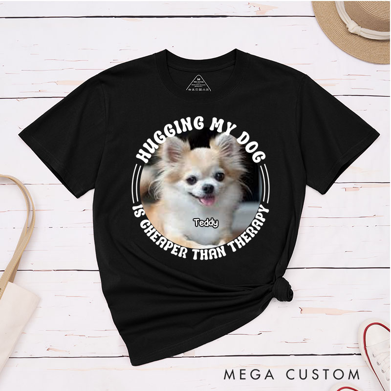 Personalized Dog Lover Hugging My Dog T-Shirt