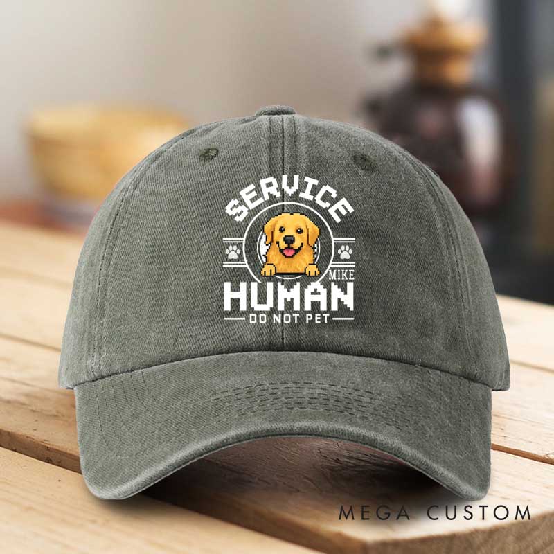 Personalized Dog Lover Human Handler Cartoon Washed Cap
