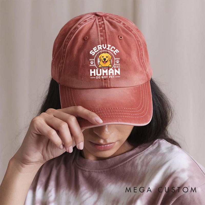 Personalized Dog Lover Human Handler Cartoon Washed Cap