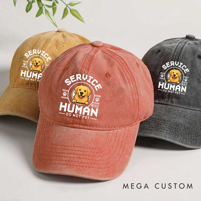 Personalized Dog Lover Human Handler Cartoon Washed Cap