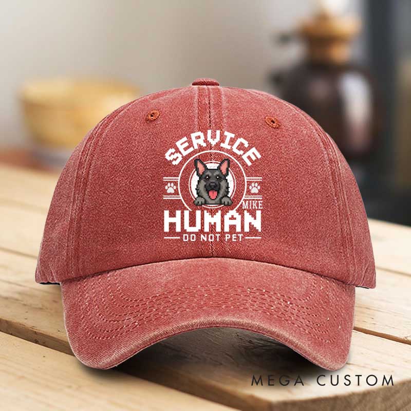 Personalized Dog Lover Human Handler Cartoon Washed Cap