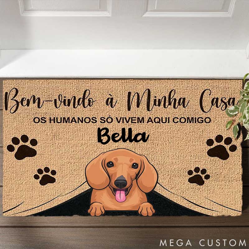 Personalized Dog Lover Humans Only Live Here with Our Permission Doormat