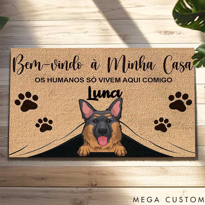 Personalized Dog Lover Humans Only Live Here with Our Permission Doormat