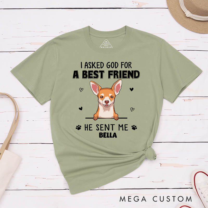 Personalized Dog Lover I Asked God T-Shirt