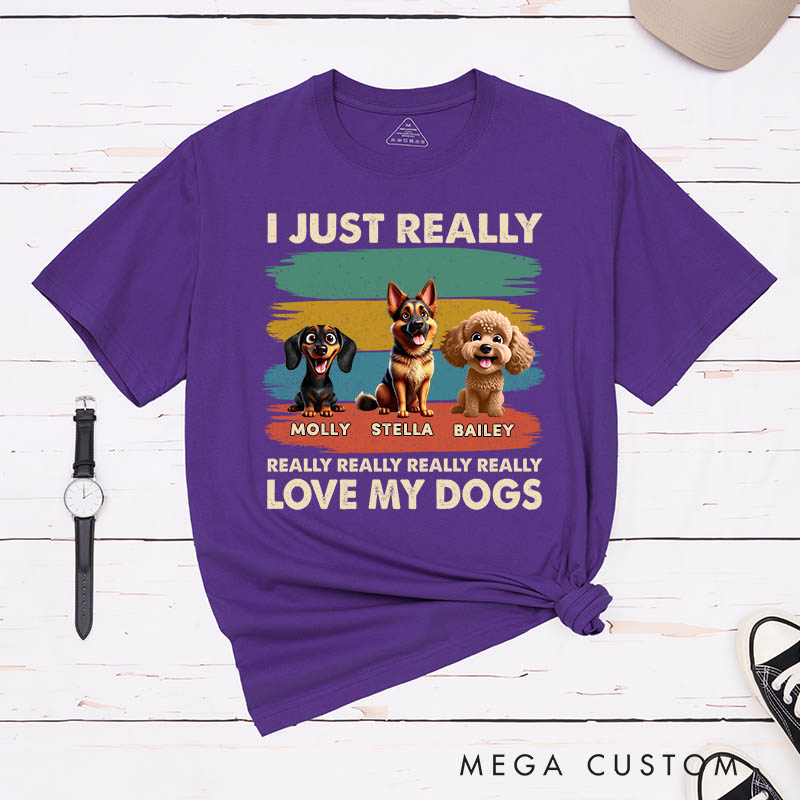 Personalized Dog Lover I Just Really Love My Dog T-Shirt