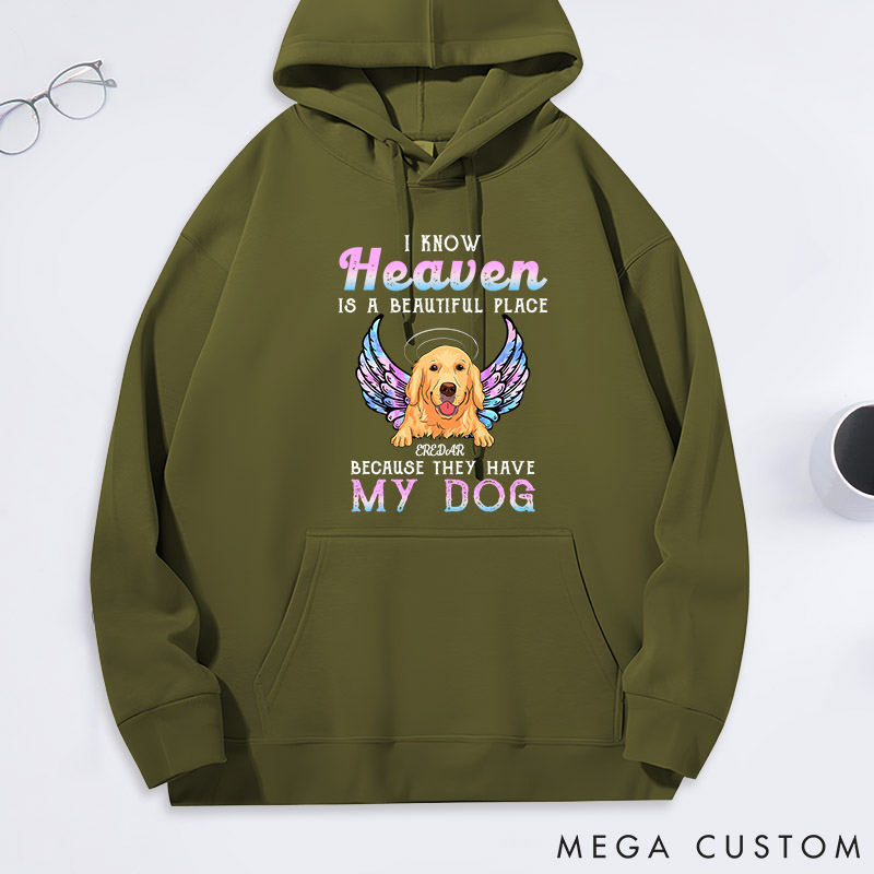 Personalized Dog Lover I Know Heaven is a Beautiful Place because They have Classic Hoodies