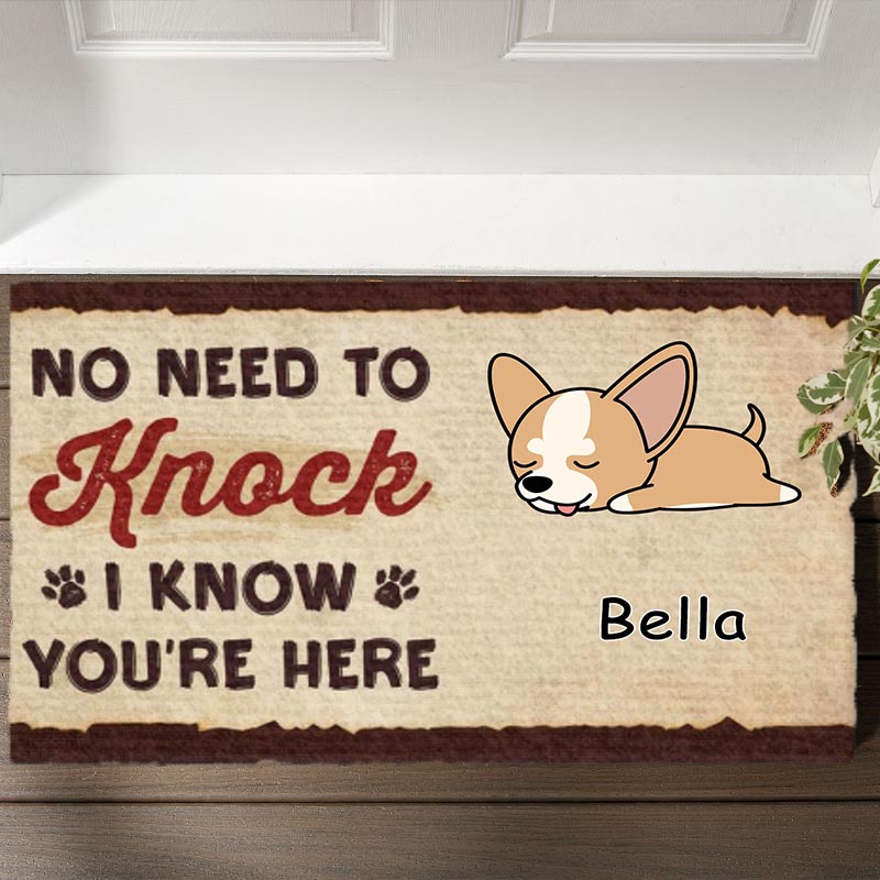 Personalized Dog Lover I Know You Are Here Doormat